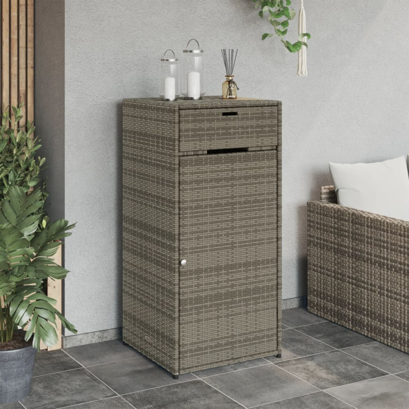 Szafka ogrodowa, szara, 55x55x111 cm,polirattan