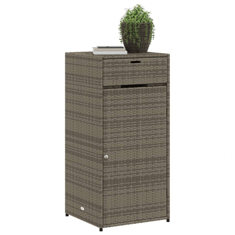 Szafka ogrodowa, szara, 55x55x111 cm,polirattan
