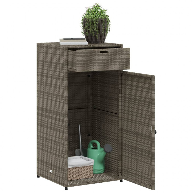 Szafka ogrodowa, szara, 55x55x111 cm,polirattan