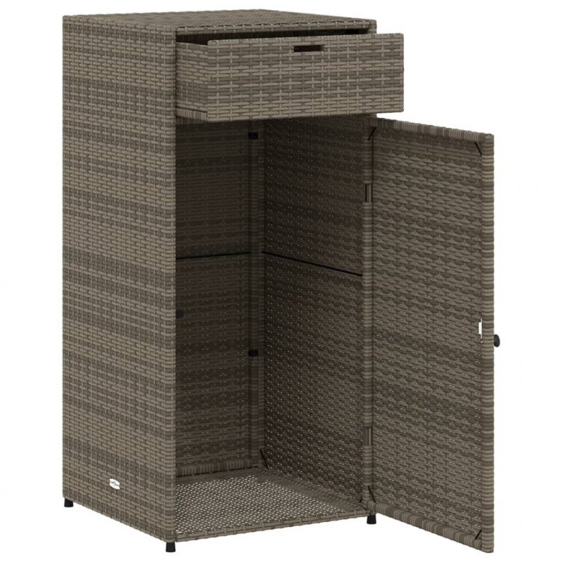 Szafka ogrodowa, szara, 55x55x111 cm,polirattan