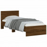 Łóżko z wezgłowiem, bez materaca, brązowy dąb, 90x190 cm
