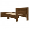 Łóżko z wezgłowiem, bez materaca, brązowy dąb, 90x190 cm