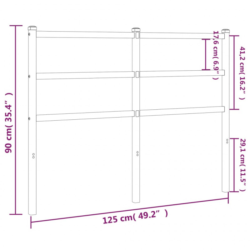 Metalowe wezgłowie, białe, 120 cm