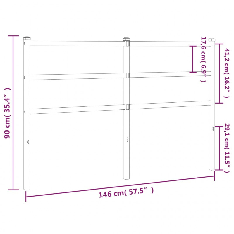 Metalowe wezgłowie, białe, 140 cm