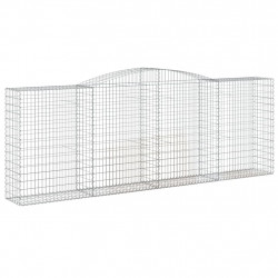 Kosze gabionowe, 5 szt, 400x50x140/160 cm, galwanizowane żelazo