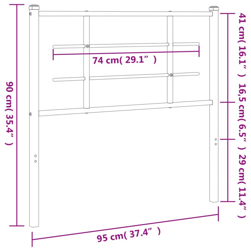 Metalowe wezgłowie, białe, 90 cm