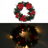 Wieniec świąteczny z lampkami LED, zielony, 60 cm, PVC