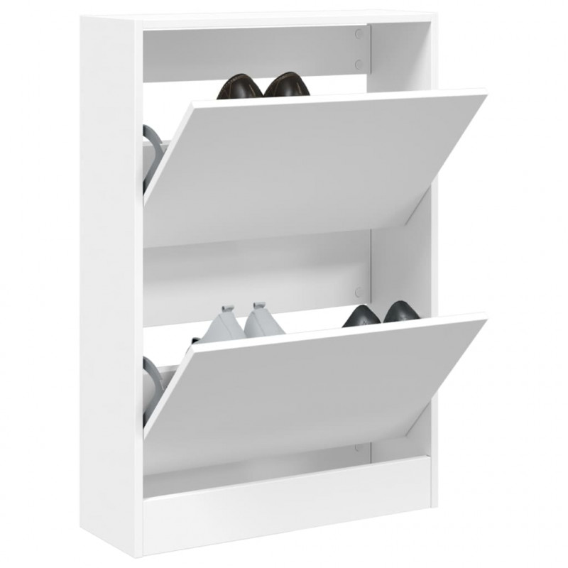 Szafka na buty, biała, 60x21x87,5 cm, materiał drewnopochodny