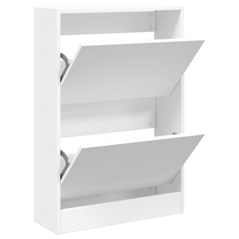 Szafka na buty, biała, 60x21x87,5 cm, materiał drewnopochodny