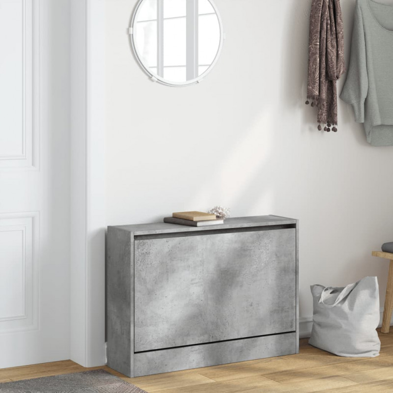 Szafka na buty, szarość betonu, 80x21x57 cm