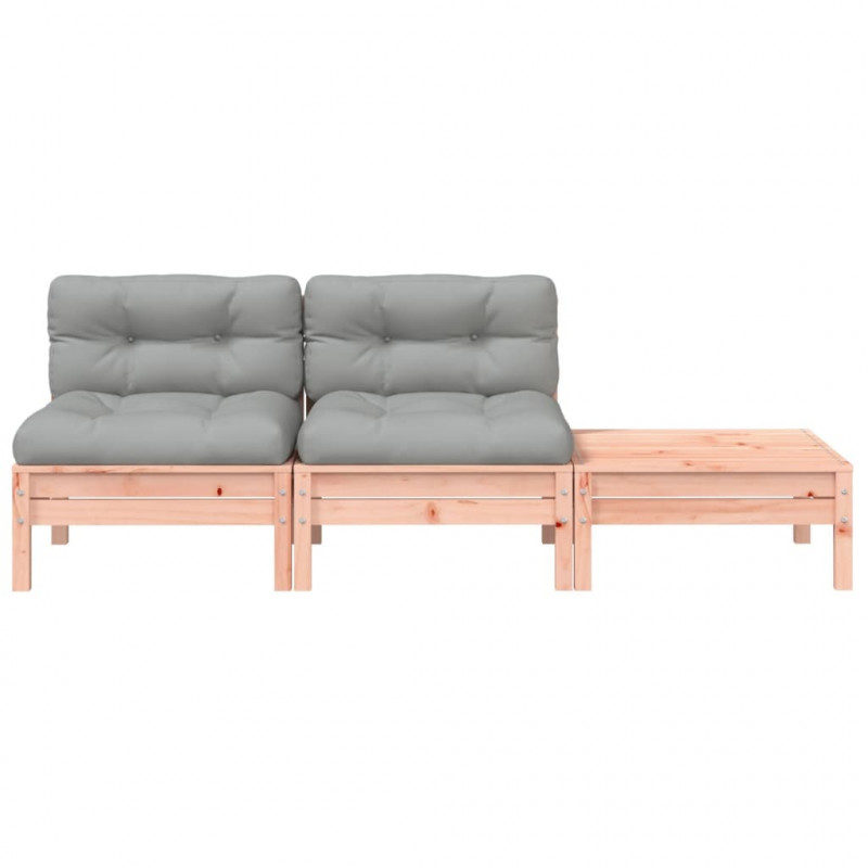 Sofa ogrodowa z poduszkami i podnóżkiem, 2-osobowa