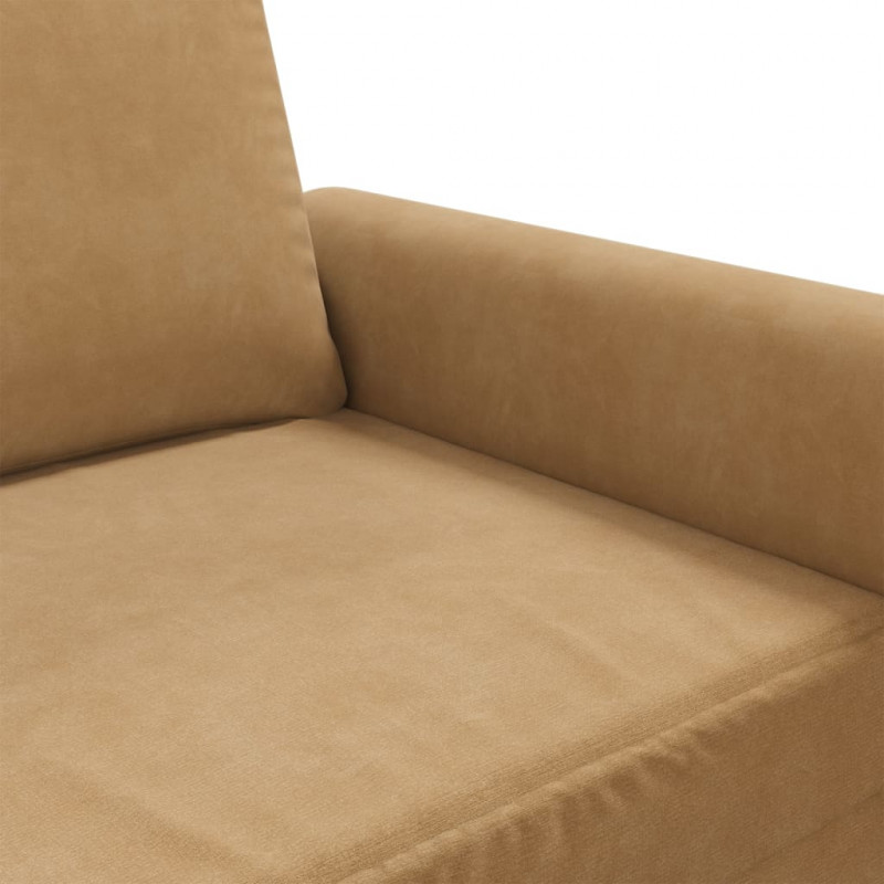 Fotel, brązowy, 60 cm, obity aksamitem