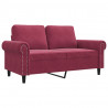 Sofa 2-osobowa, winna czerwień, 120 cm, tapicerowana aksamitem
