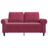 Sofa 2-osobowa, winna czerwień, 120 cm, tapicerowana aksamitem