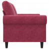 Sofa 2-osobowa, winna czerwień, 120 cm, tapicerowana aksamitem