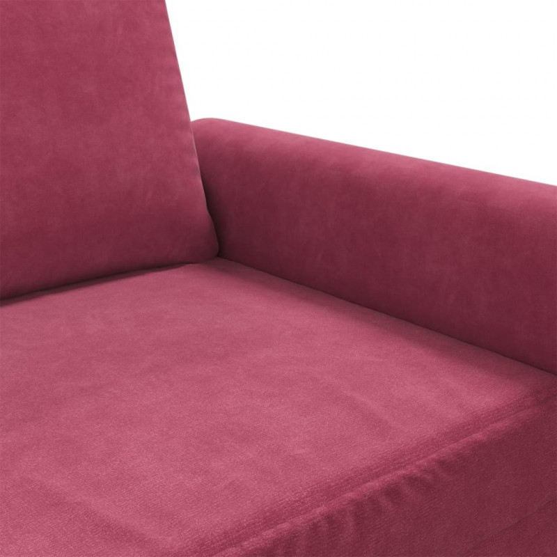 Sofa 2-osobowa, winna czerwień, 120 cm, tapicerowana aksamitem