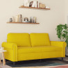 Sofa 2-osobowa, żółta, 140 cm, tapicerowana aksamitem