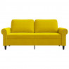 Sofa 2-osobowa, żółta, 140 cm, tapicerowana aksamitem