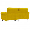 Sofa 2-osobowa, żółta, 140 cm, tapicerowana aksamitem