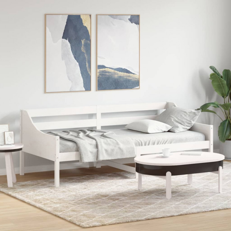 Łóżko dzienne bez materaca, białe, 90x200 cm, drewno sosnowe