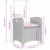 Rozkładane fotele ogrodowe, 2 szt, poduszki, czarny rattan PE