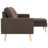3-osobowa sofa z podnóżkiem, brązowa, tapicerowana tkaniną
