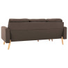 3-osobowa sofa z podnóżkiem, brązowa, tapicerowana tkaniną