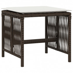 Stołki ogrodowe z poduszkami, 4 szt., brązowe, 41x41x36 cm