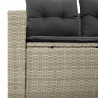 Sofa ogrodowa z poduszkami, 2-osobowa, jasnoszara, polirattan