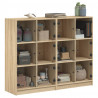 Biblioteczka z drzwiczkami, dąb sonoma, 136x37x109 cm