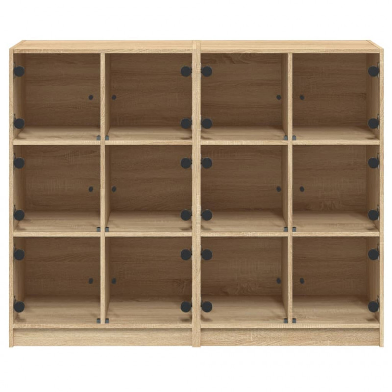 Biblioteczka z drzwiczkami, dąb sonoma, 136x37x109 cm