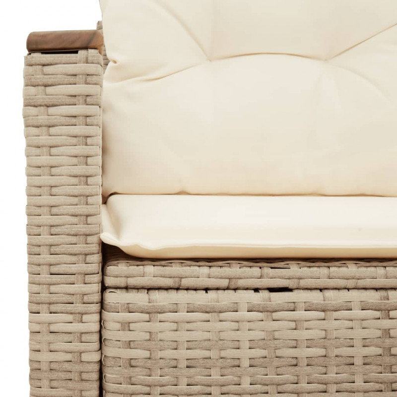 Sofa ogrodowa z poduszkami, 2-osobowa, beż, polirattan