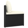 2-częściowa sofa ogrodowa, z poduszkami, polirattan, czarna