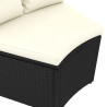 2-częściowa sofa ogrodowa, z poduszkami, polirattan, czarna