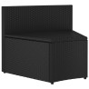 2-częściowa sofa ogrodowa, z poduszkami, polirattan, czarna