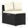 2-częściowa sofa ogrodowa, z poduszkami, polirattan, czarna