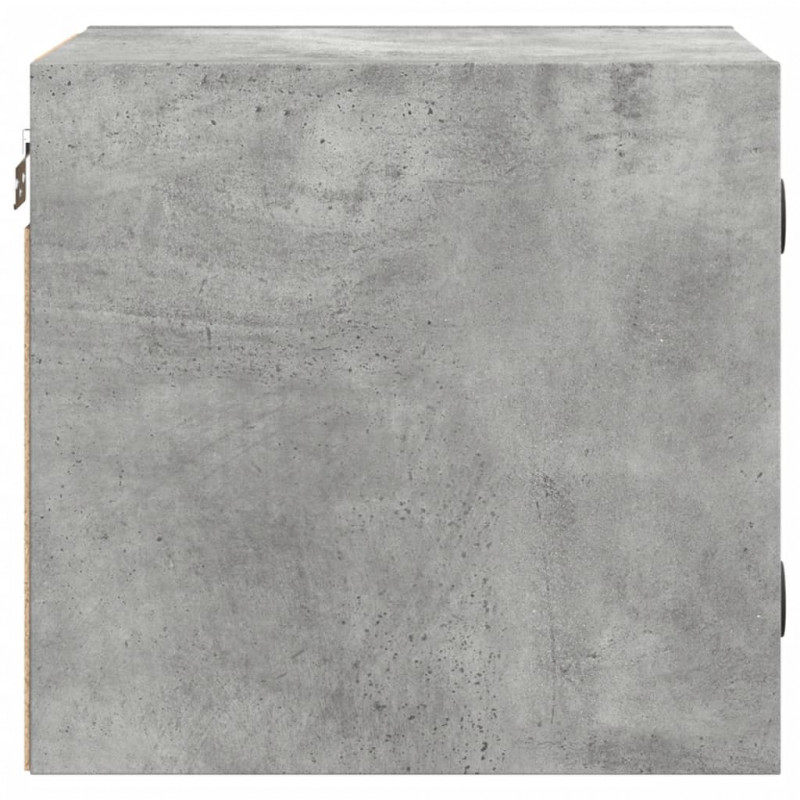 Szafki nocne, 2 szt., szklane drzwi, szary beton, 35x37x35 cm