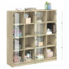 Biblioteczka z drzwiczkami, dąb sonoma, 136x37x142 cm