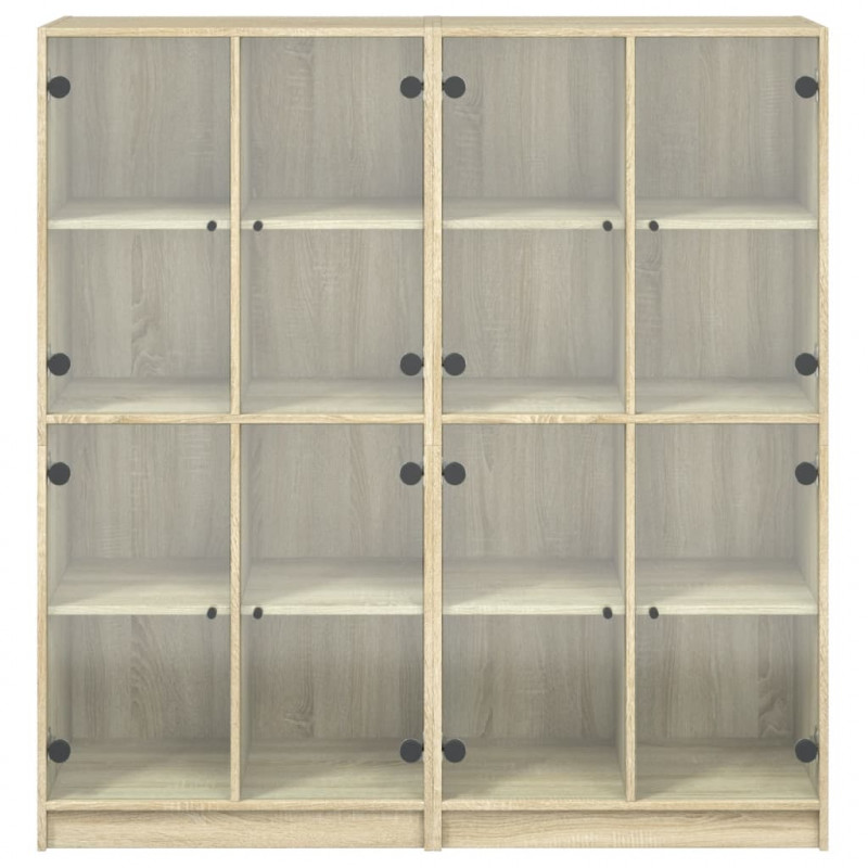 Biblioteczka z drzwiczkami, dąb sonoma, 136x37x142 cm