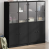 Biblioteczka z drzwiczkami, czarna, 136x37x142 cm
