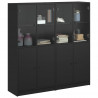 Biblioteczka z drzwiczkami, czarna, 136x37x142 cm