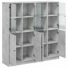 Biblioteczka z drzwiczkami, szarość betonu, 136x37x142 cm