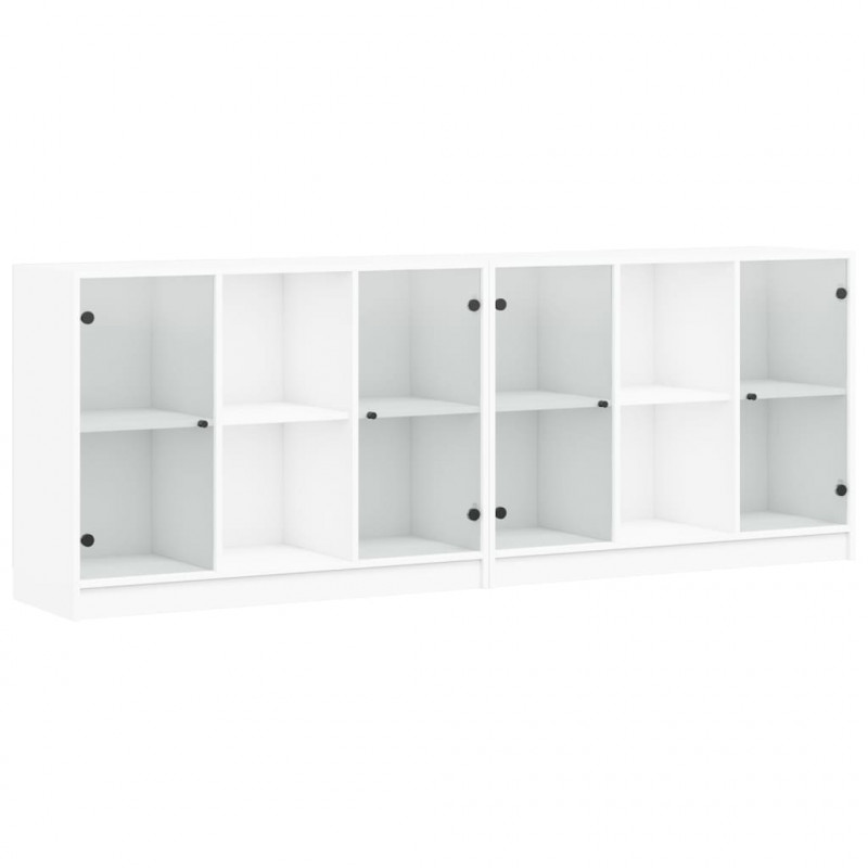 Biblioteczka z drzwiczkami, biała, 204x37x75 cm