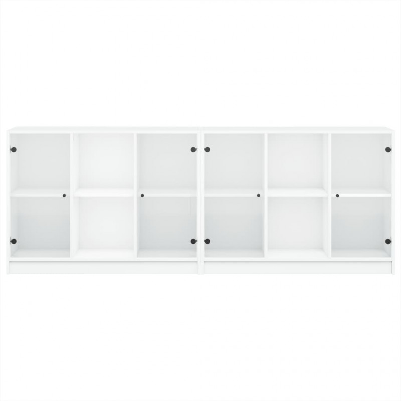 Biblioteczka z drzwiczkami, biała, 204x37x75 cm