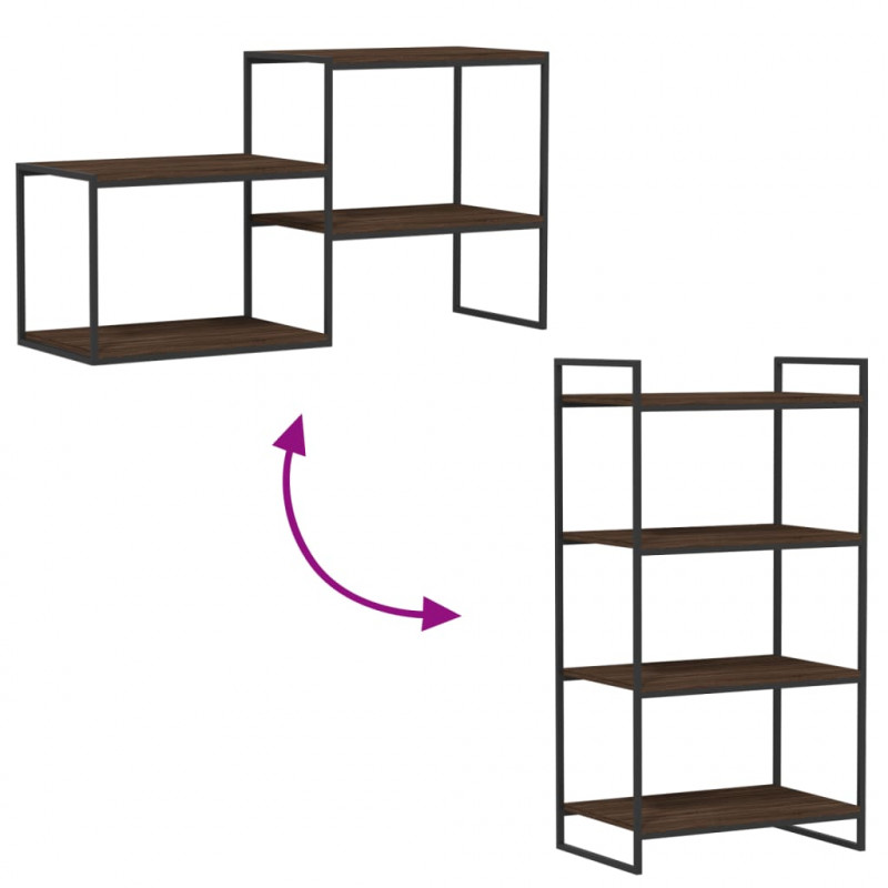 Półki ścienne, 4 szt., brązowy dąb, 60x40x1,5 cm