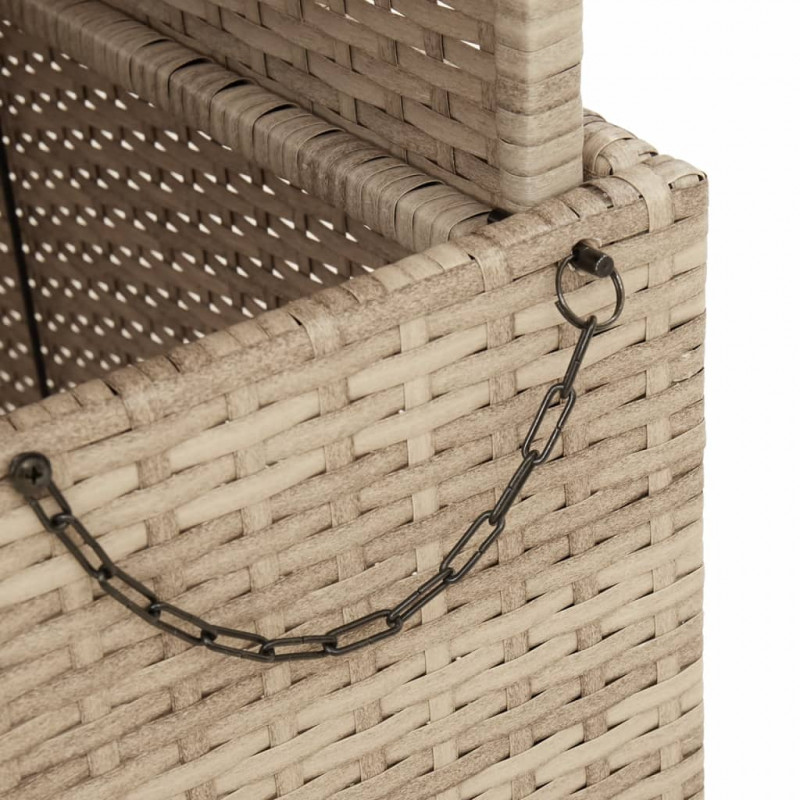 Stół ogrodowy, beżowy, 90x55x71 cm, polirattan i akacja