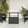 Stół ogrodowy, czarny, 90x55x71 cm, polirattan i akacja
