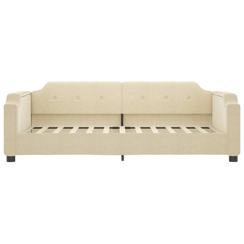 Sofa z materacem do spania, kremowa, 80x200 cm, tkanina