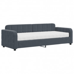 Sofa z materacem do spania, ciemnoszara, 80x200 cm, aksamit