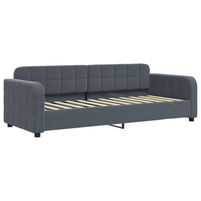 Sofa z materacem do spania, ciemnoszara, 80x200 cm, aksamit